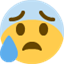 Émoji face with open mouth and cold sweat