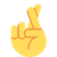 Émoji hand with index and middle fingers crossed
