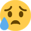 Émoji disappointed but relieved face