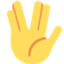 Émoji e_spock_hand