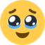 Émoji face holding back tears