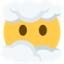 Émoji face in clouds