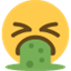 Émoji face with open mouth vomiting