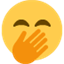 Émoji smiling face with smiling eyes and hand covering mouth