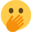 Émoji face with open eyes and hand over mouth