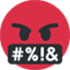 Émoji serious face with symbols covering mouth