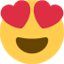 Émoji smiling face with heart-shaped eyes