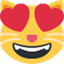 Émoji smiling cat face with heart-shaped eyes