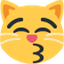 Émoji kissing cat face with closed eyes