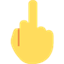 Émoji reversed hand with middle finger extended