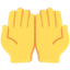 Émoji palms up together