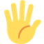 Émoji hand with fingers splayed