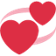 Émoji revolving hearts