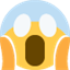 Émoji face screaming in fear