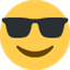 Émoji smiling face with sunglasses