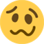 Émoji face with uneven eyes and wavy mouth