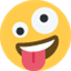 Émoji grinning face with one large and one small eye